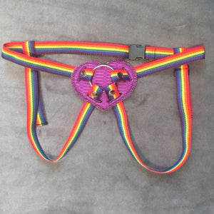 Heart base rainbow strap on harness
