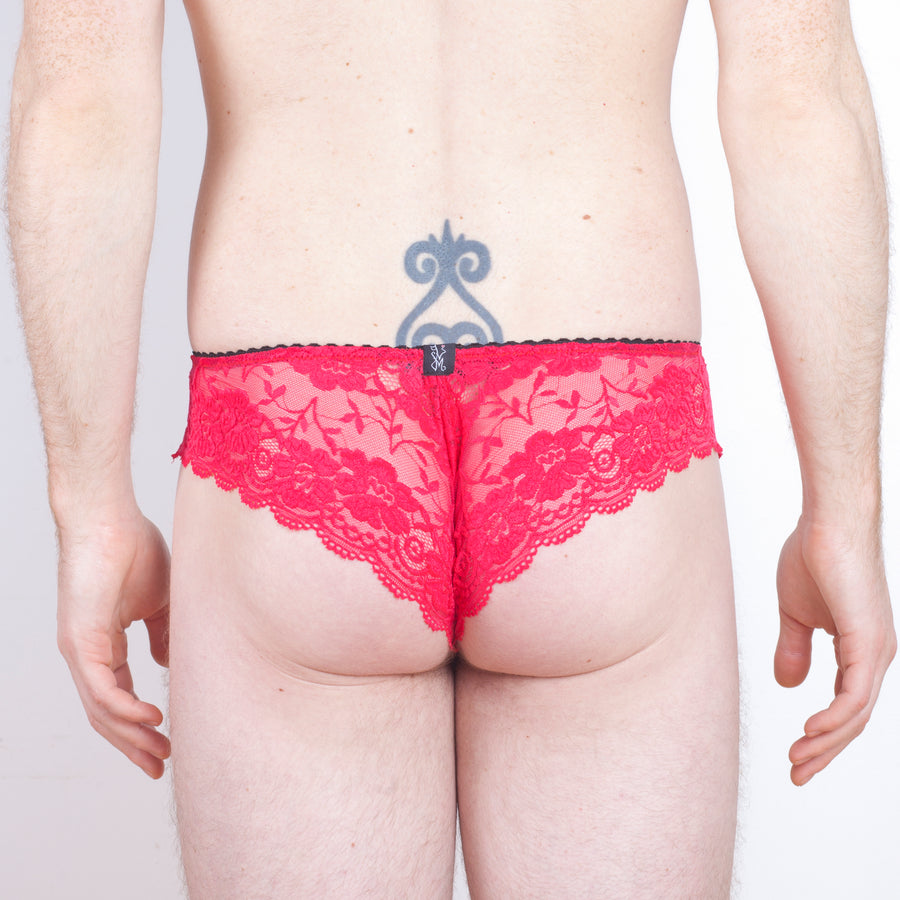 Cherry Blossom red lace panties