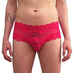 Cherry Blossom trunk style lace hip huggers Red