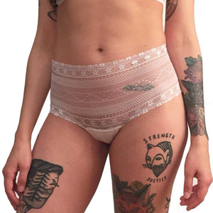 Soft white lace hip huggers for women