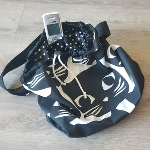 Cat bag! with polka dot interior